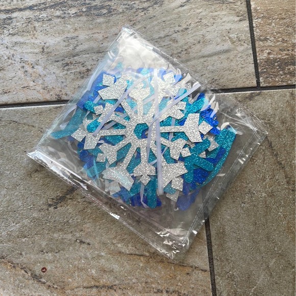 Happy Birthday Blue Snowflake Banner - Picture 3 of 3